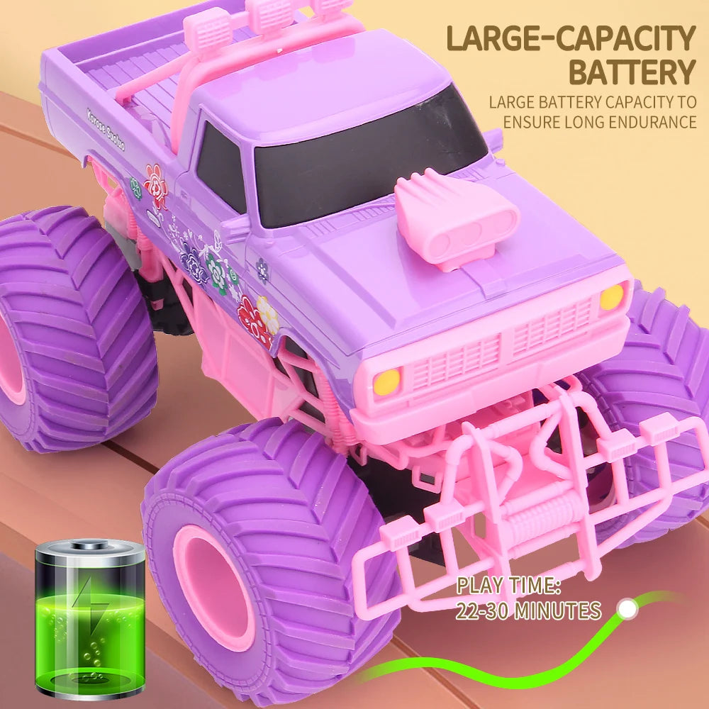 Pink RC Car Electric Drive Off-Road Big Wheel High Speed Purple 2.4G Remote Control Trucks Girls Toys for Children Christmas