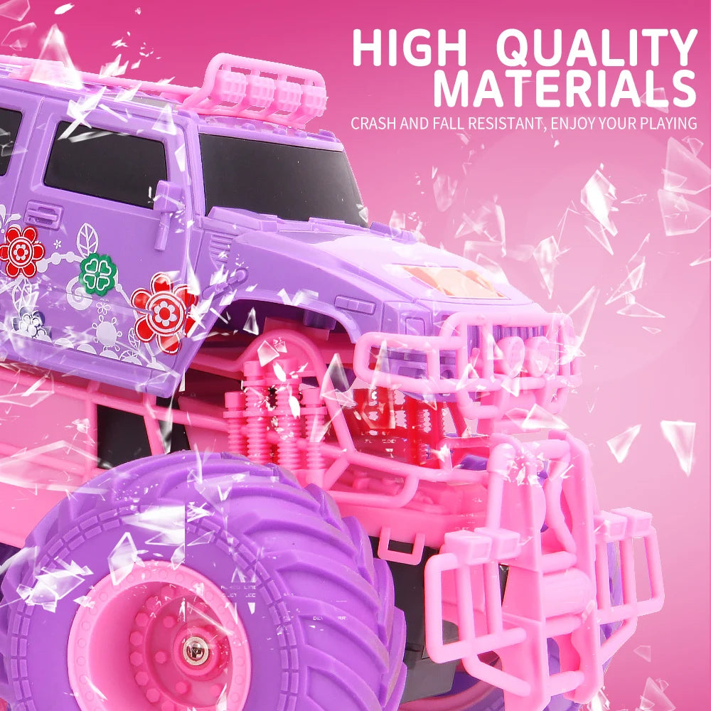 Pink RC Car Electric Drive Off-Road Big Wheel High Speed Purple 2.4G Remote Control Trucks Girls Toys for Children Christmas