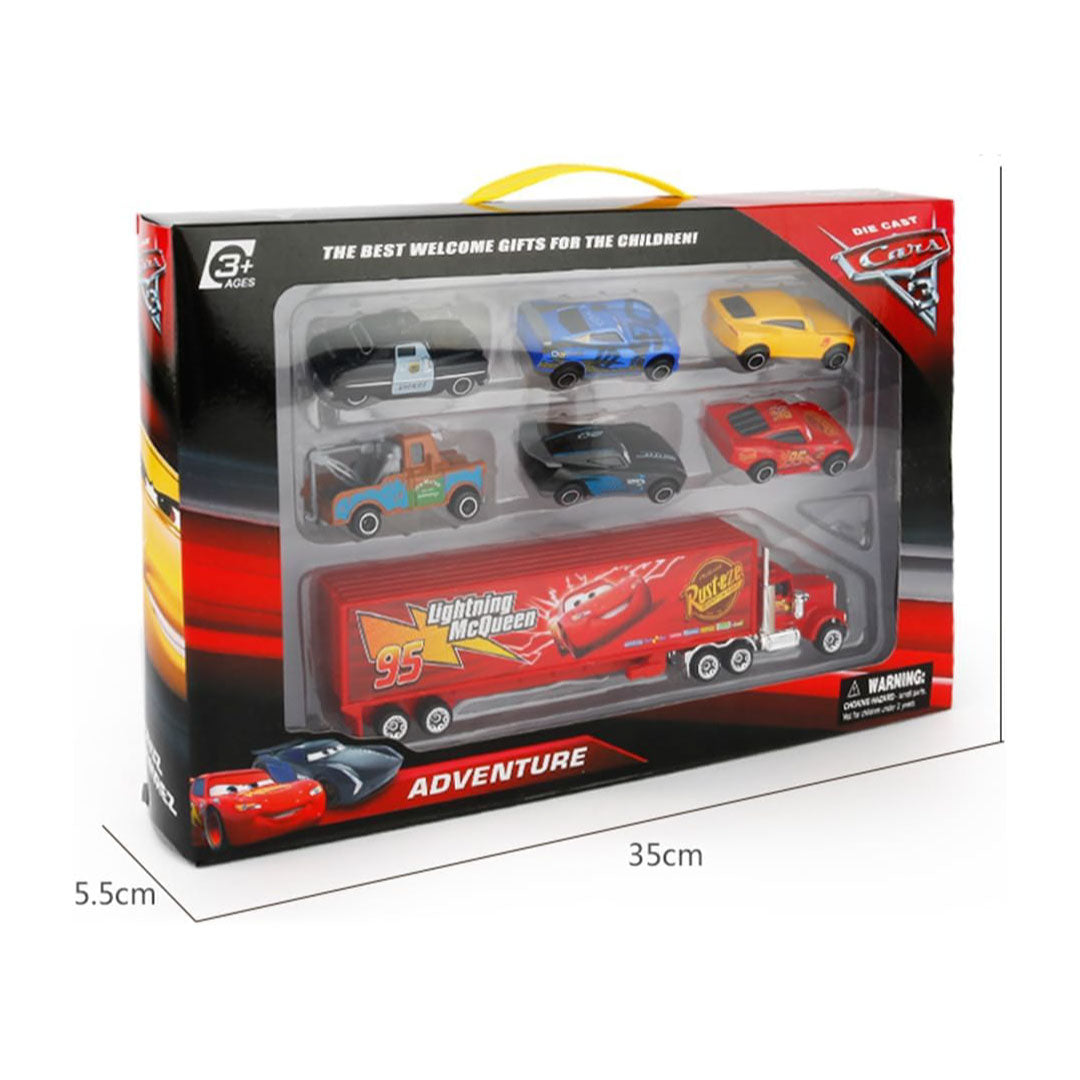 7pcs Disney Pixar Cars 3 Diecast Toy Set - Lightning McQueen & Jackson 1:55