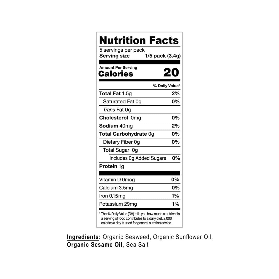 Kirkland Signature Organic Roasted Seaweed, 0.6 oz, 10-count