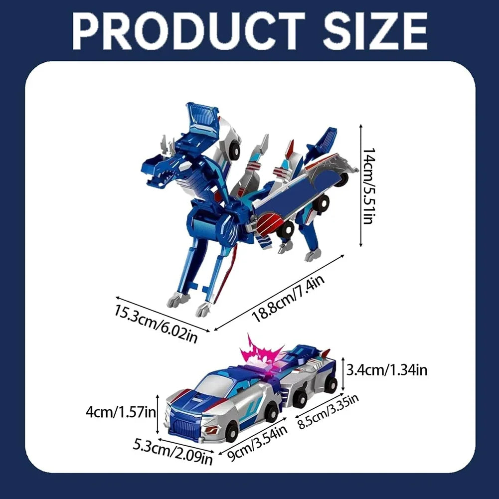 Creative Car Transforms Into Unicorn Toy 2 in 1 Winged Pegasus Automobile Model Inertial Sliding Racing Car Impact Deformed Toys