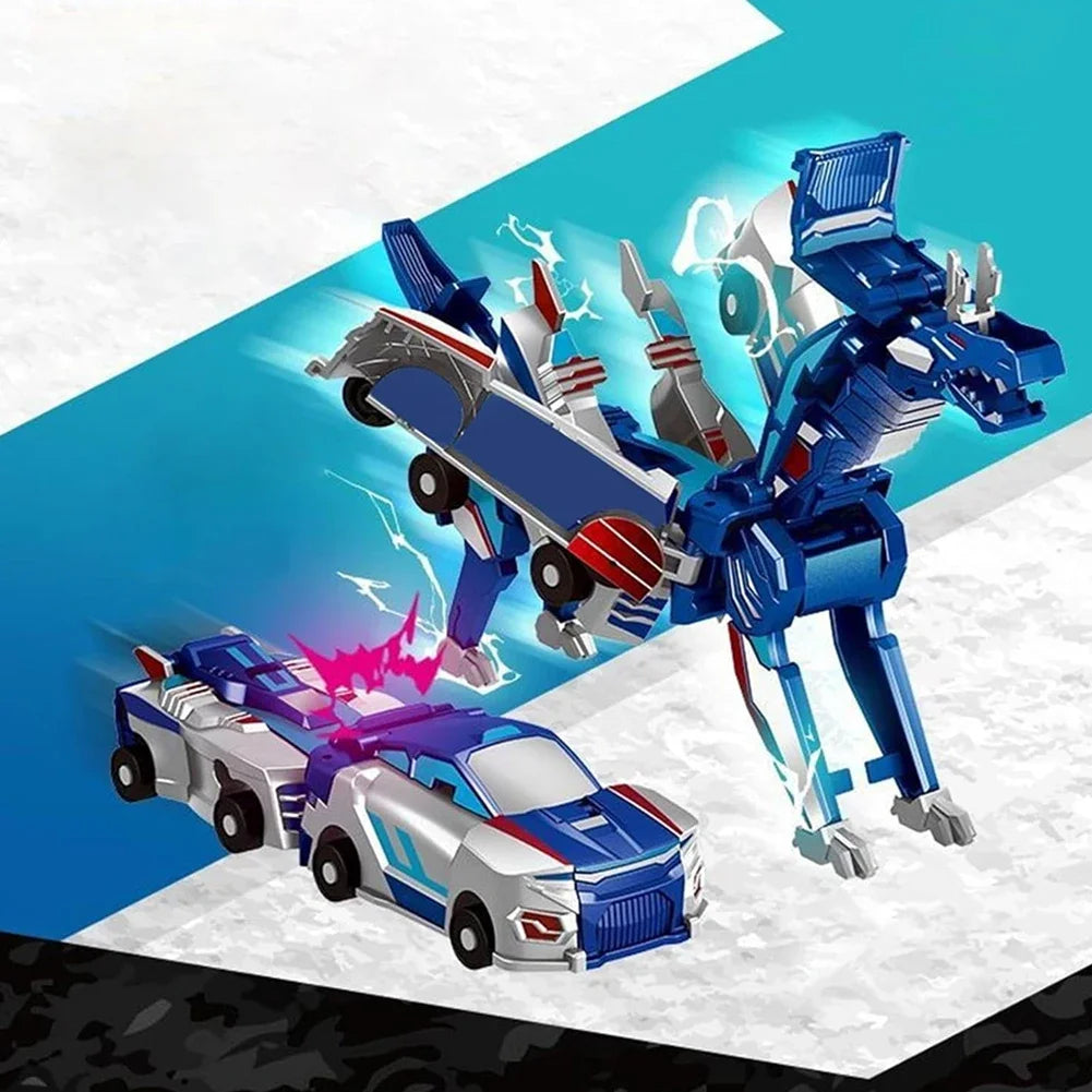 Creative Car Transforms Into Unicorn Toy 2 in 1 Winged Pegasus Automobile Model Inertial Sliding Racing Car Impact Deformed Toys