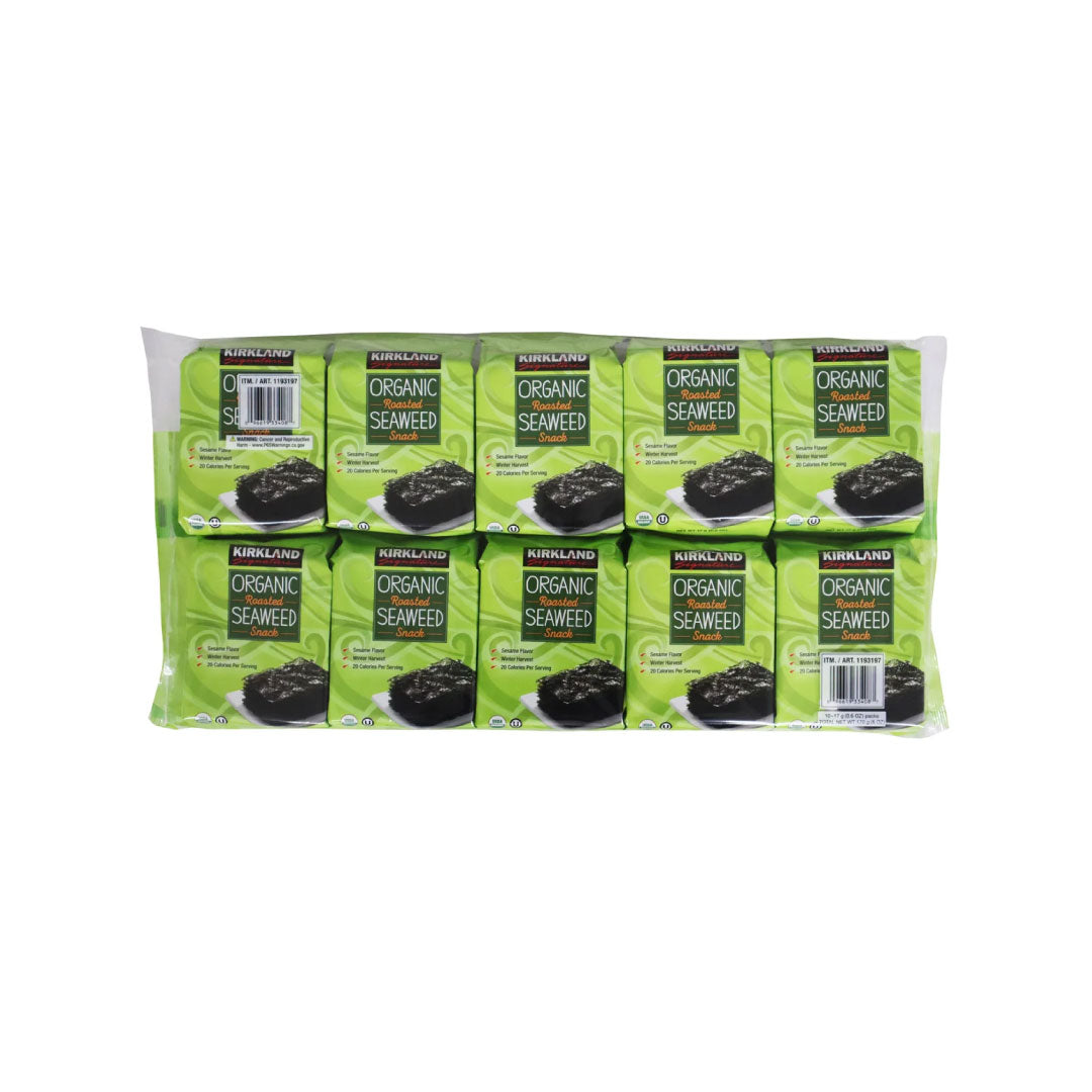 Kirkland Signature Organic Roasted Seaweed, 0.6 oz, 10-count