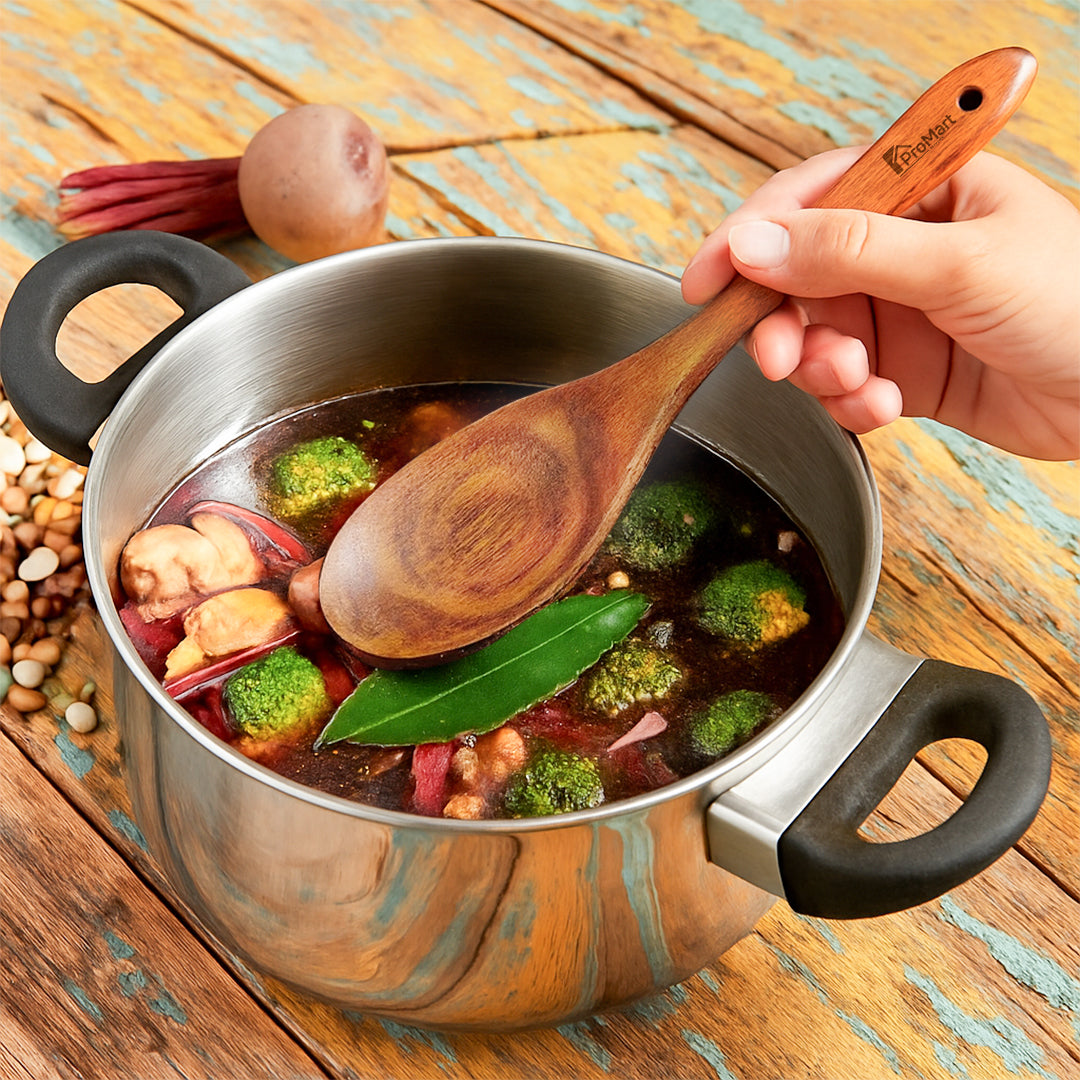 10 Piece Wooden Kitchen Utensil Set β Natural Teak Cooking Tools