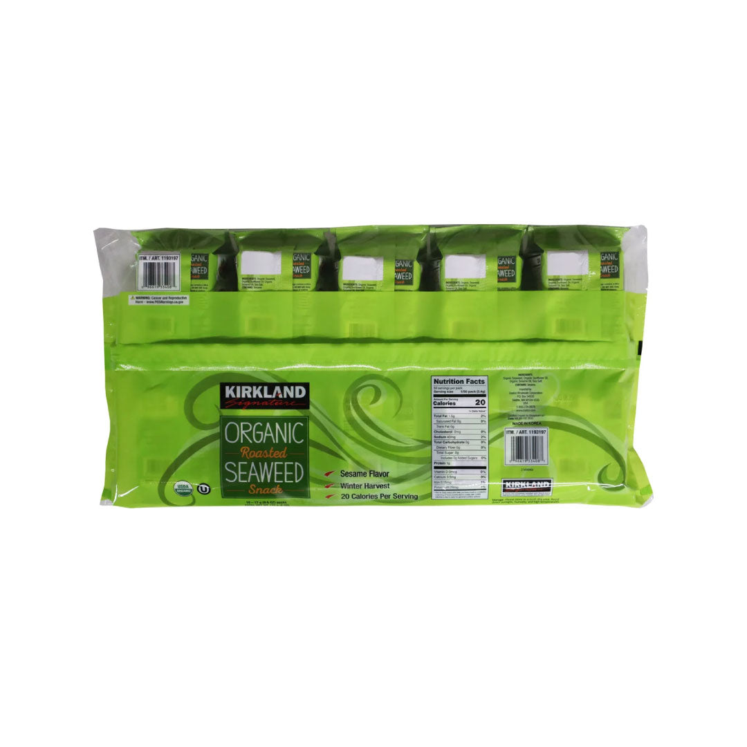 Kirkland Signature Organic Roasted Seaweed, 0.6 oz, 10-count