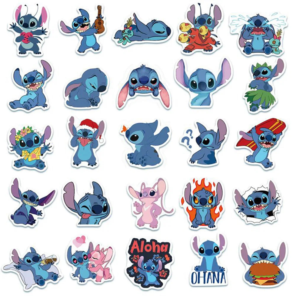 10/30/50/100pcs Disney Cute Cartoon Lilo & Stitch Stickers Kawaii Decals Kid Toy DIY Laptop Suitcase Notebook Decoration Sticker