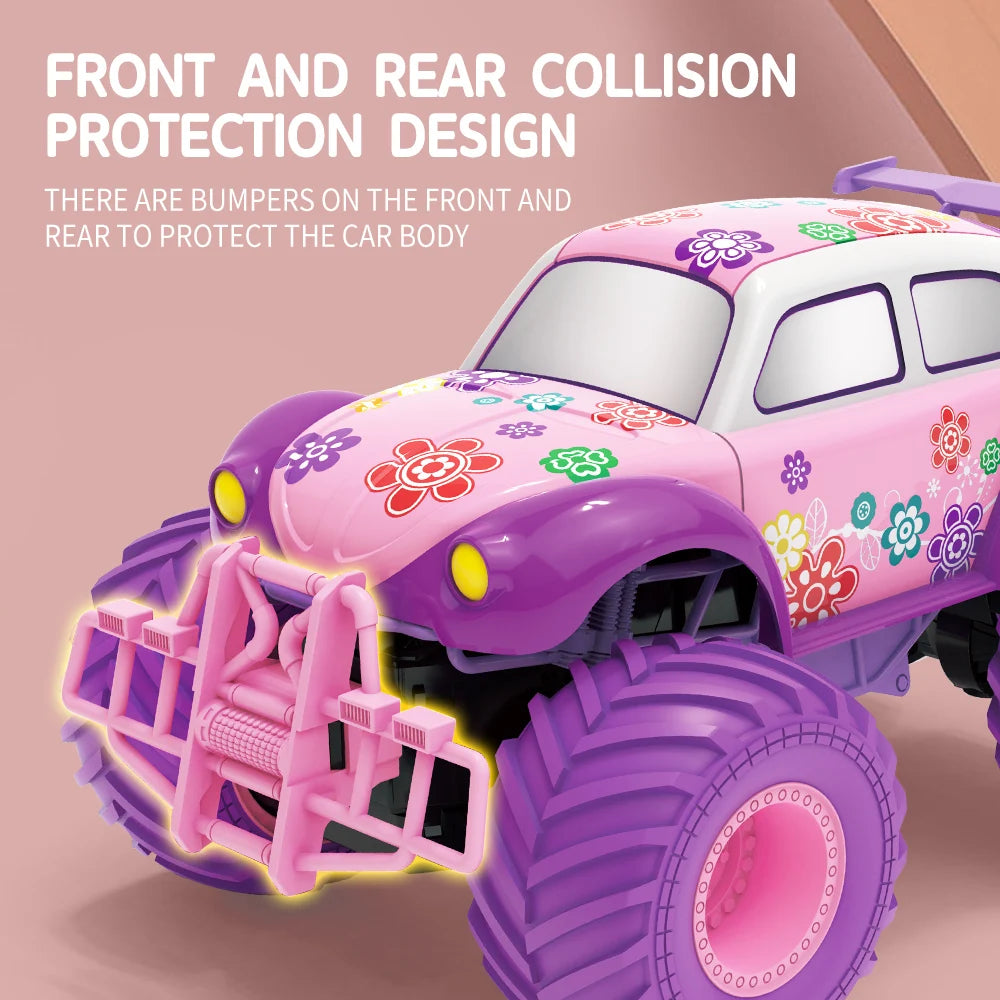 Pink RC Car Electric Drive Off-Road Big Wheel High Speed Purple 2.4G Remote Control Trucks Girls Toys for Children Christmas