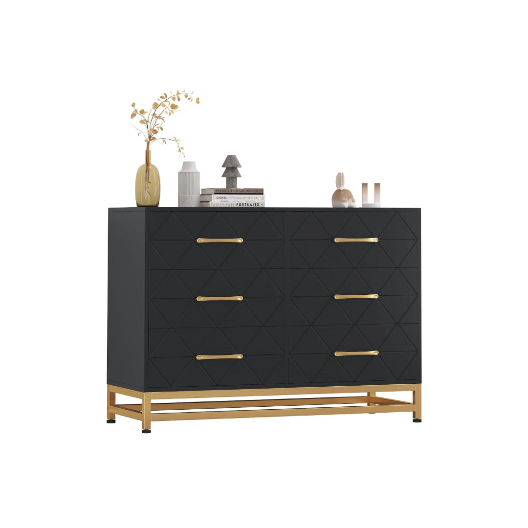 GAOMON Dresser for Bedroom with 8 Drawer, TV Stand Dressers Chest of Drawers for Living Room Hallway Entryway, Pink