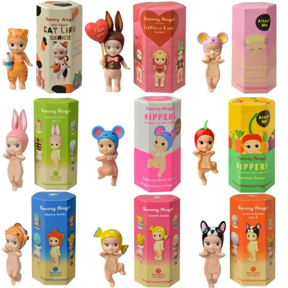 New Angel Fruit Animals Series Blind Box Anime Figure Cute Hippie Doll Trendy Car Mobile Phone Ornaments Kids Toy Birthday Gift