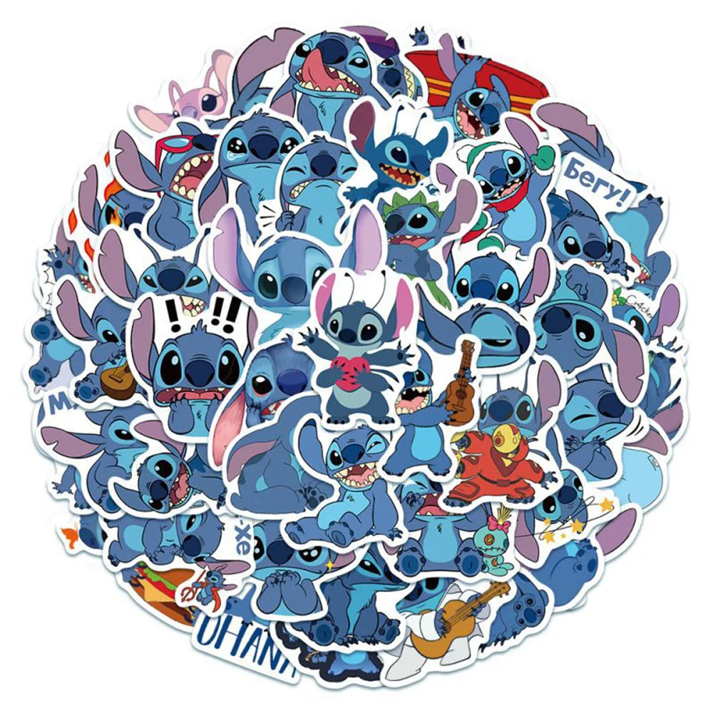 10/30/50/100pcs Disney Cute Cartoon Lilo & Stitch Stickers Kawaii Decals Kid Toy DIY Laptop Suitcase Notebook Decoration Sticker