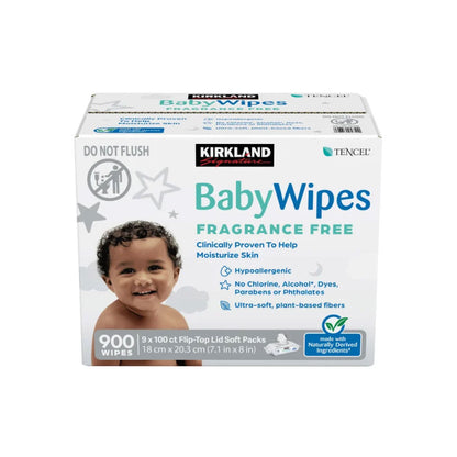 Kirkland Signature Baby Wipes, Fragrance-Free, 900-Count