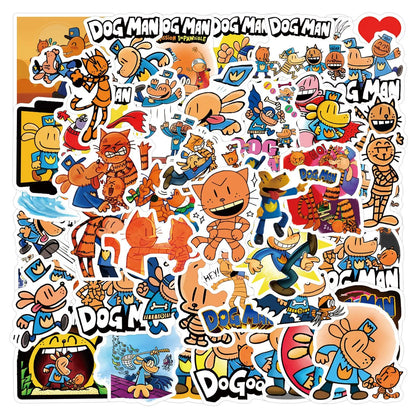 Dog Man Stickers Pack 10/30/55pcs Funny Cartoon Comic Decals for Kids, Laptops & Skateboards
