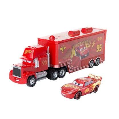 Disney Pixar Cars Toy Set – Lightning McQueen, Jackson Storm & Mack Truck (1:55 Alloy)