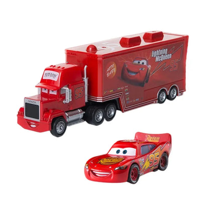 Disney Pixar Cars Toy Set – Lightning McQueen, Jackson Storm & Mack Truck (1:55 Alloy)