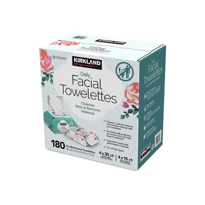 KIRKLAND Signature Daily Facial Towellettes, 4.53 Pound (180 Count, 1-Box)