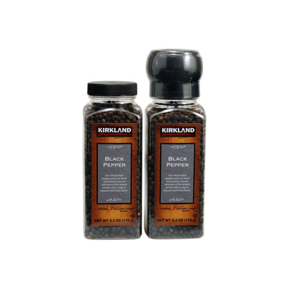 Kirkland Signature, Black Pepper with Grinder, 6.3 oz, 2-Count