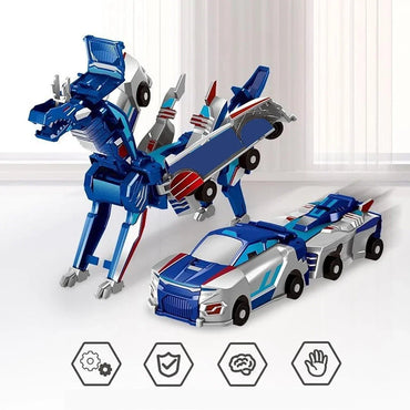 Creative Car Transforms Into Unicorn Toy 2 in 1 Winged Pegasus Automobile Model Inertial Sliding Racing Car Impact Deformed Toys