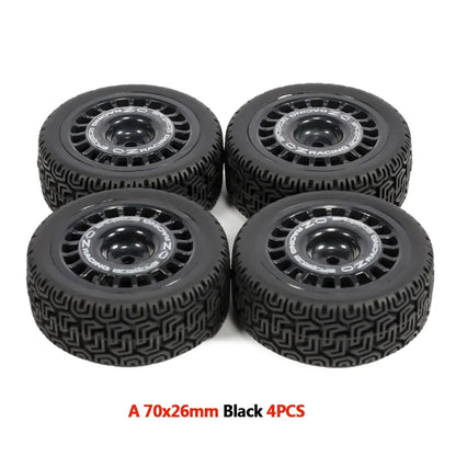 CARJPMX 12mm Glued Rubber Tire On Road Tyre Wheels for RC Rally Racing Car TT-01 TT-02 XV-01 PTG2 DF-03 TA06 HPI Upgrades Parts