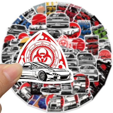 Japan JDM Racing Car Stickers 50pcs Anime Graffiti Waterproof Decals for Cars, Bikes, Laptops & Skateboards