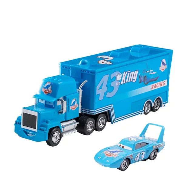 Disney Pixar Cars Toy Set – Lightning McQueen, Jackson Storm & Mack Truck (1:55 Alloy)