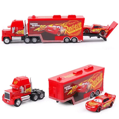 Disney Pixar Cars Toy Set – Lightning McQueen, Jackson Storm & Mack Truck (1:55 Alloy)