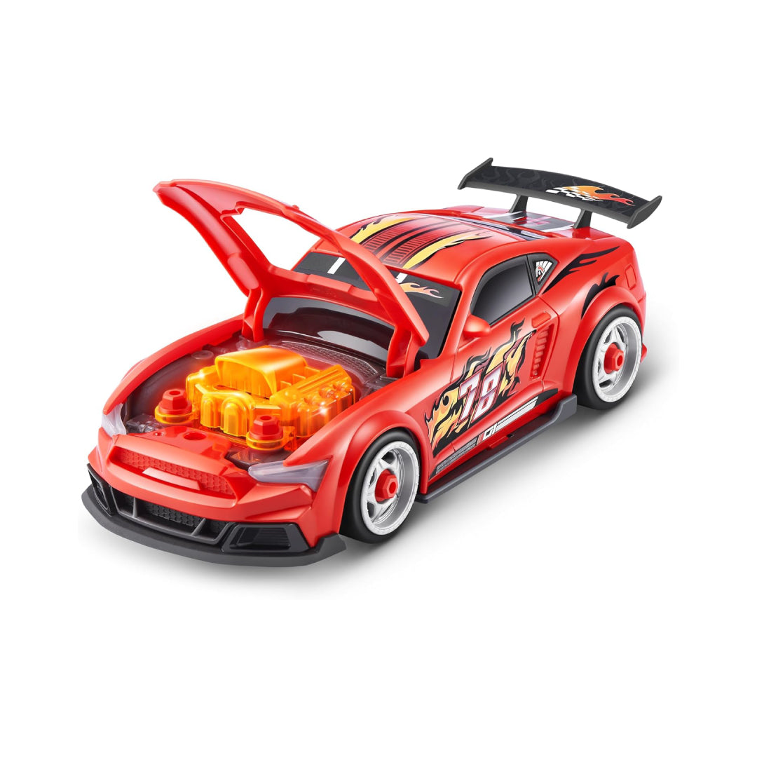 Metal Machines Speed Heroes Red – Buildable Race Car Toy with Lights, Sounds & 20+ Surprises