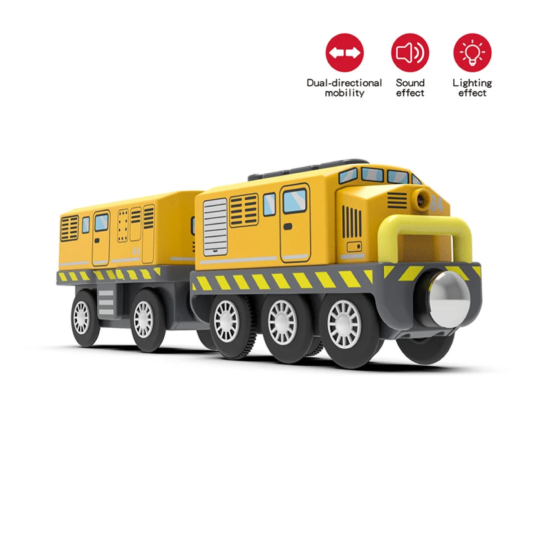 Magnetic Train Set with Wooden Tracks – Electric Car Locomotive Toy Railway for Kids