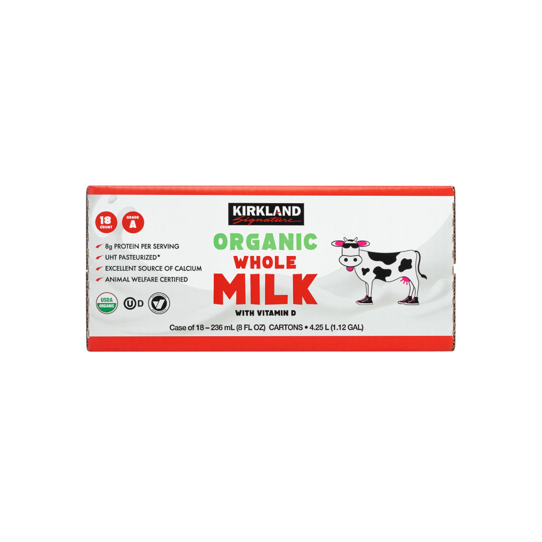 Kirkland Signature Organic Whole Milk - 8 fl oz, 18-Count