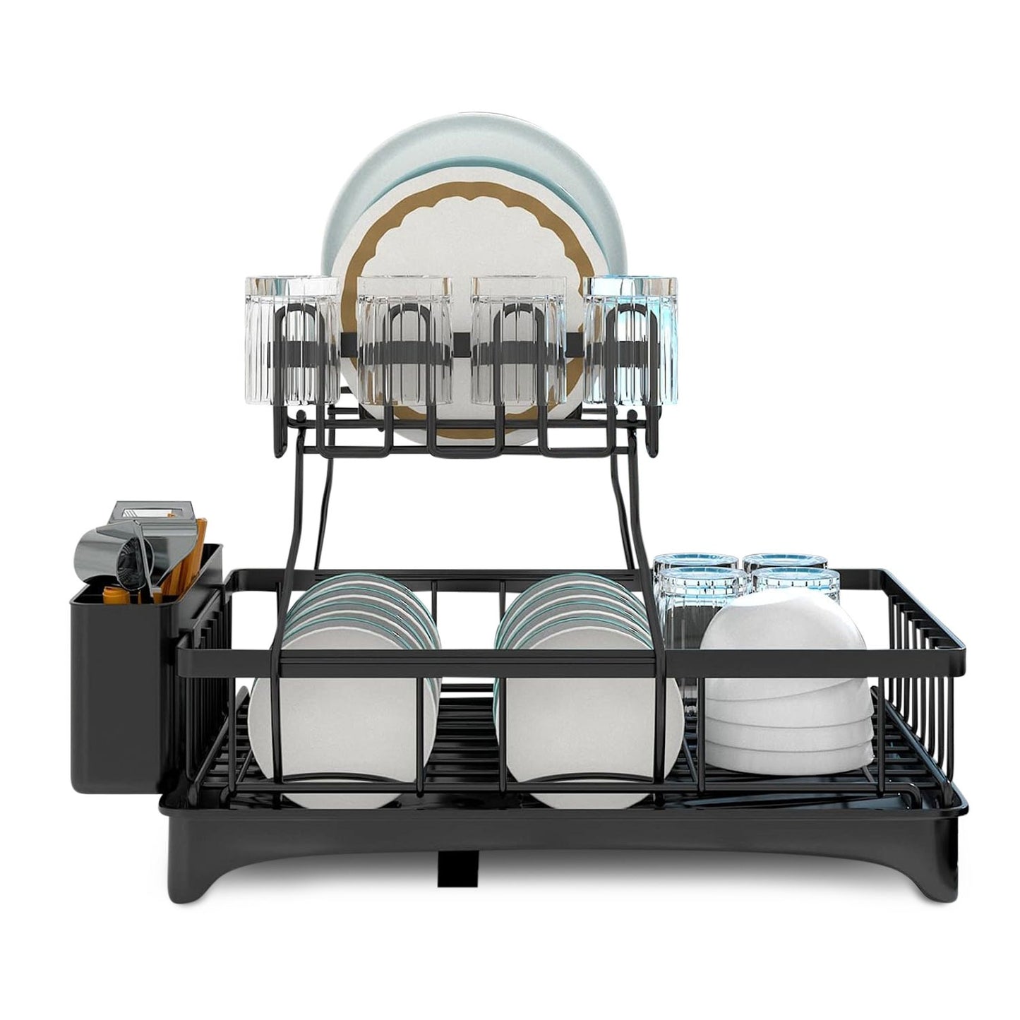 2 Tier Dish Draining Rack for Kitchen