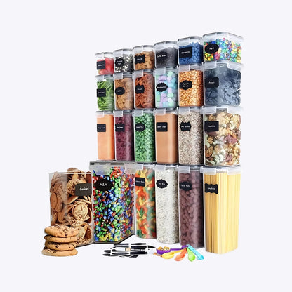 24 PCS Cereal Containers Storage Set, BPA Free Airtight Food Storage Container