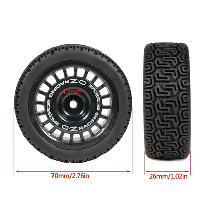 CARJPMX 12mm Glued Rubber Tire On Road Tyre Wheels for RC Rally Racing Car TT-01 TT-02 XV-01 PTG2 DF-03 TA06 HPI Upgrades Parts