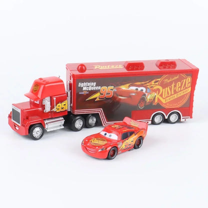 Disney Pixar Cars Toy Set – Lightning McQueen, Jackson Storm & Mack Truck (1:55 Alloy)