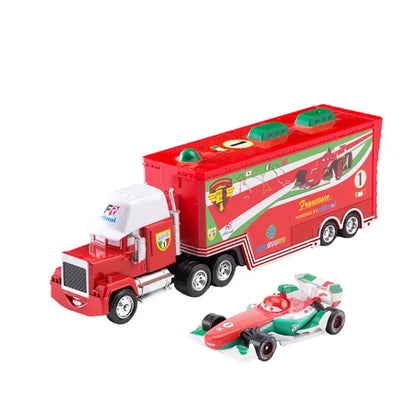 Disney Pixar Cars Toy Set – Lightning McQueen, Jackson Storm & Mack Truck (1:55 Alloy)