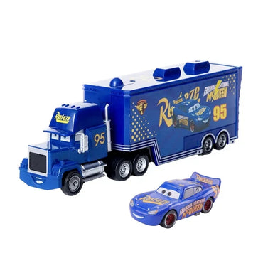 Disney Pixar Cars Toy Set – Lightning McQueen, Jackson Storm & Mack Truck (1:55 Alloy)