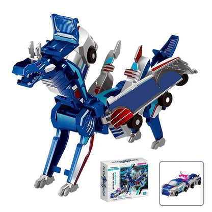 Creative Car Transforms Into Unicorn Toy 2 in 1 Winged Pegasus Automobile Model Inertial Sliding Racing Car Impact Deformed Toys