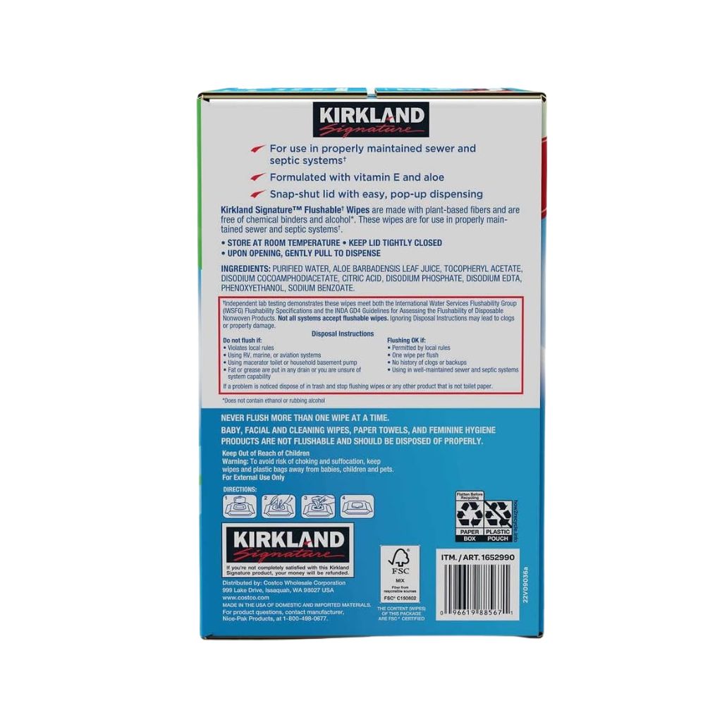 kirkland flushable wipes​